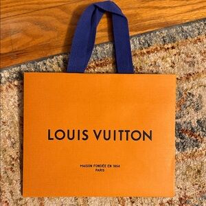 Louis Vuitton Vibrant Orange Tote with Blue Handles